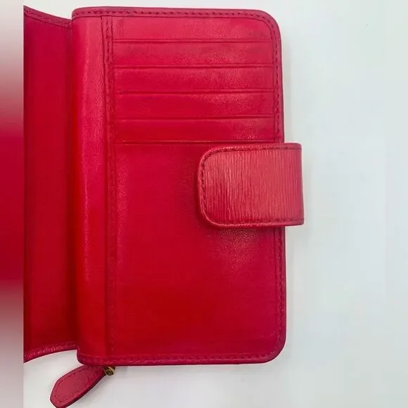Auth PRADA Small Bifold Fucshia Saffiano Leather Wallet Preloved Very Good - Picture 13 of 13